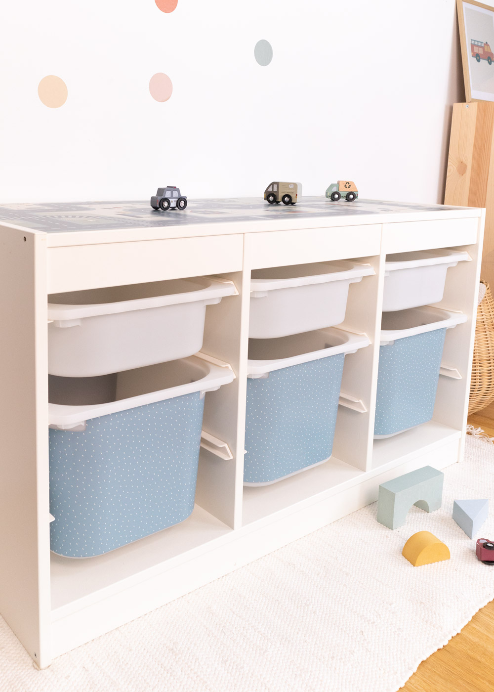 Klebefolie für IKEA TROFAST Regal Autos Spielstraße Ikea Hack IKEA TROFAST Boxen Sticker selbstklebend