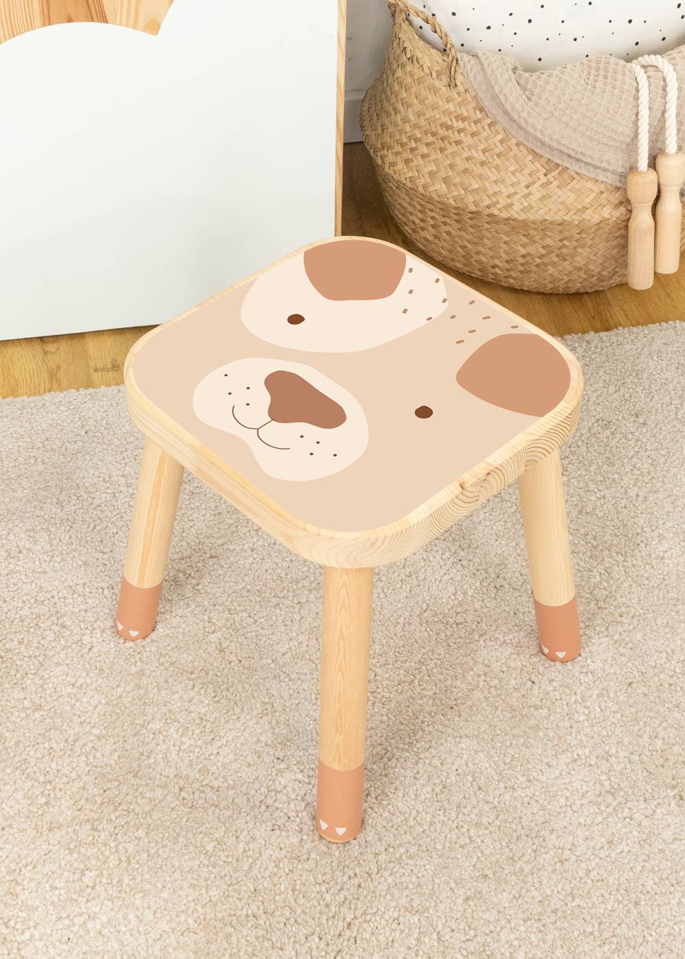 klebefolie ikea flisat kinderhocker tierig hund braun 00