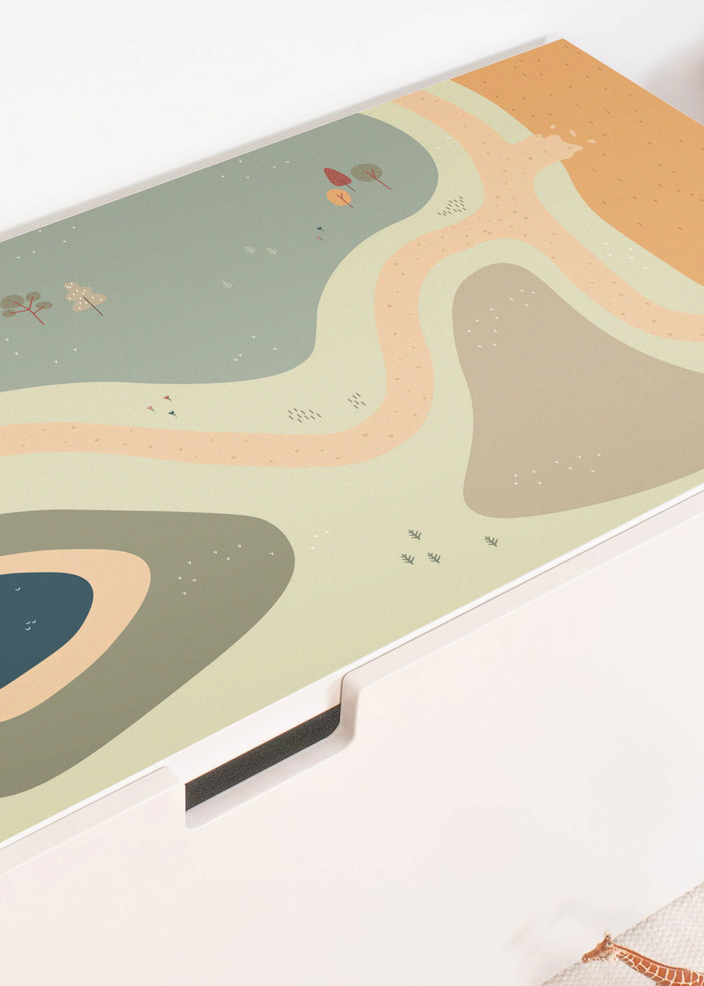 Klebefolie für Ikea Stuva Kinderzimmer Regal mit Wiese-Motiv Klebefolie für Ikea Stuva Kinderzimmer Regal mit Wiese-Motiv