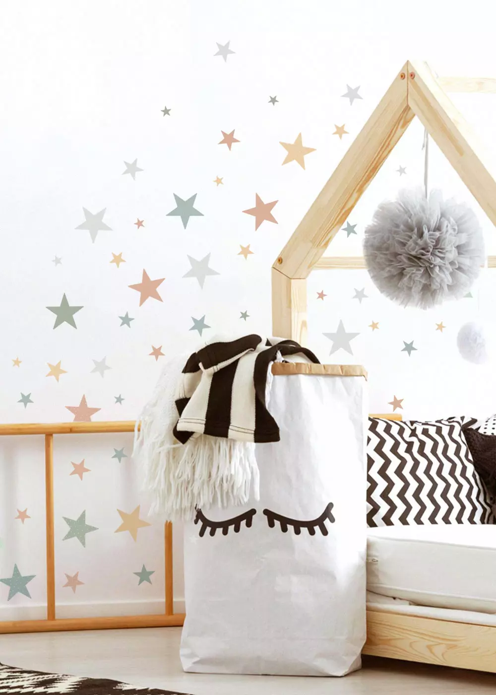 Wandtattoo Stickerset Sterne für dein Kinderzimmer Beige