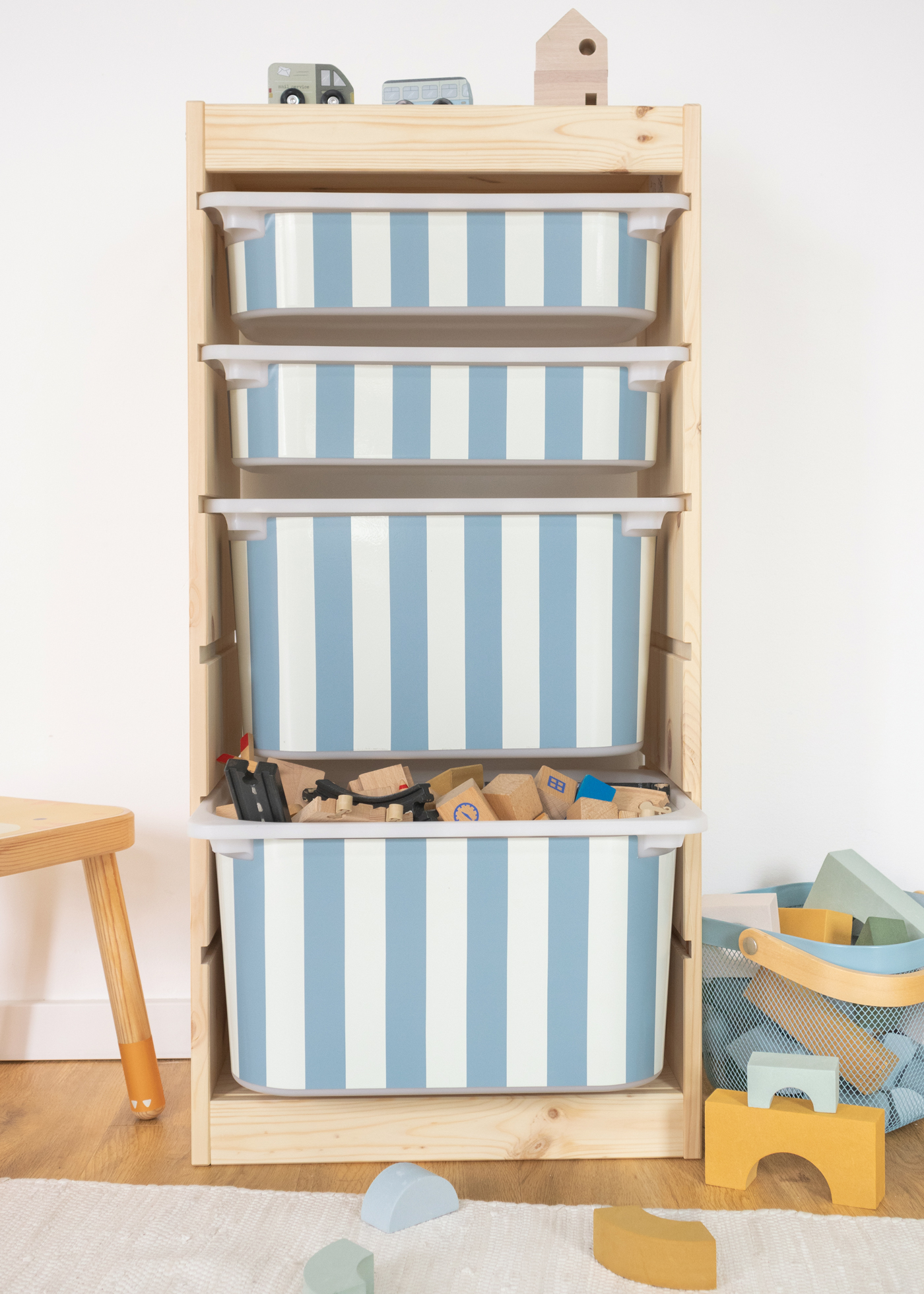 stickerset ikea trofast box mittel laengsseite vichy streifig nordisch Blau 2 stickerset ikea trofast box mittel laengsseite vichy streifig nordisch Blau