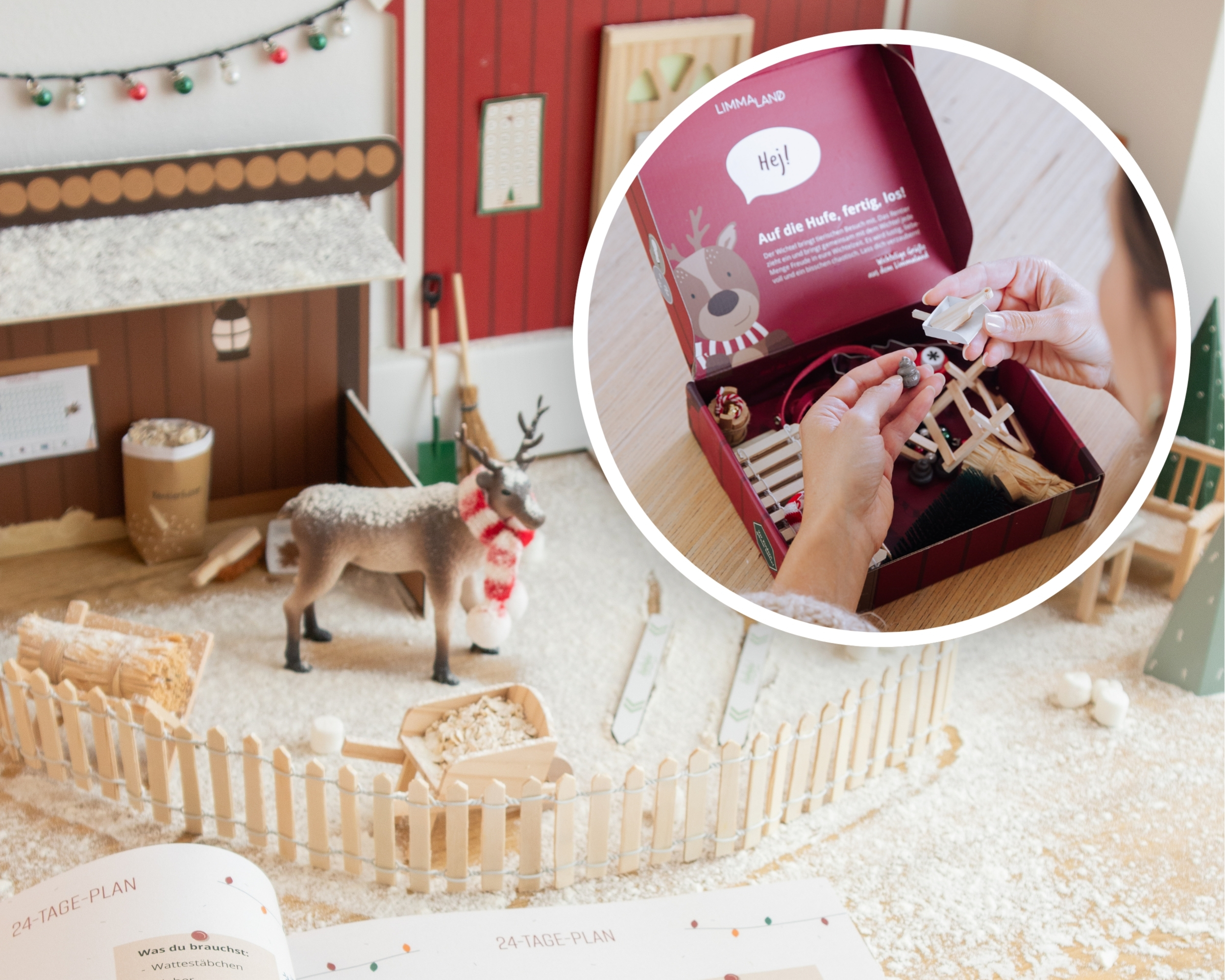 Weihnachtszoo, Miniaturwelt, Schnee, Reh, Nichtspezifisch