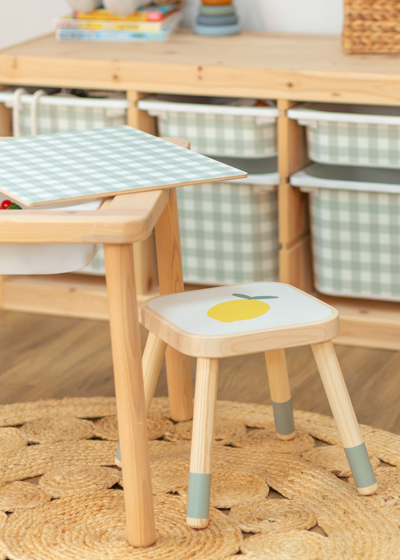 klebefolie ikea flisat kinderhocker zitronig 3