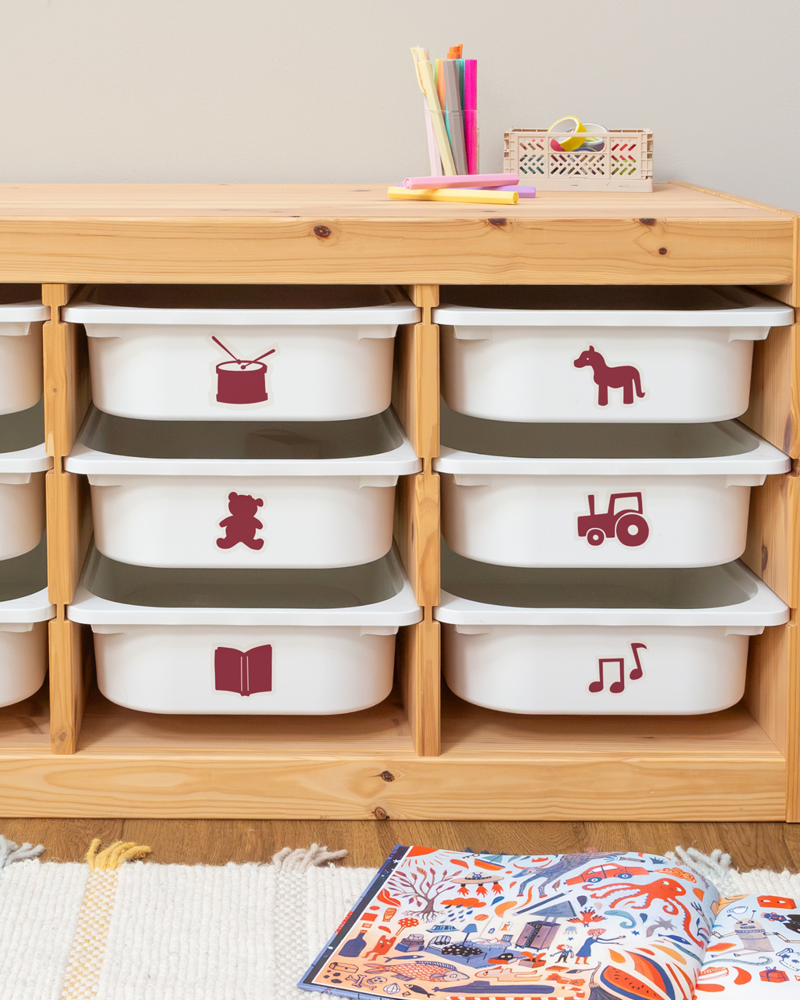 Ordnungssticker Spielzeug für IKEA TROFAST Boxen