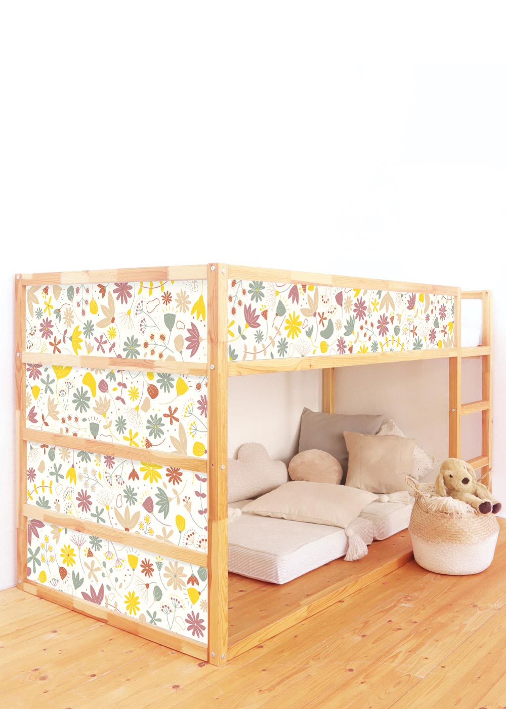 klebefolie ikea kura hochbett blumig bunt 5er set 0