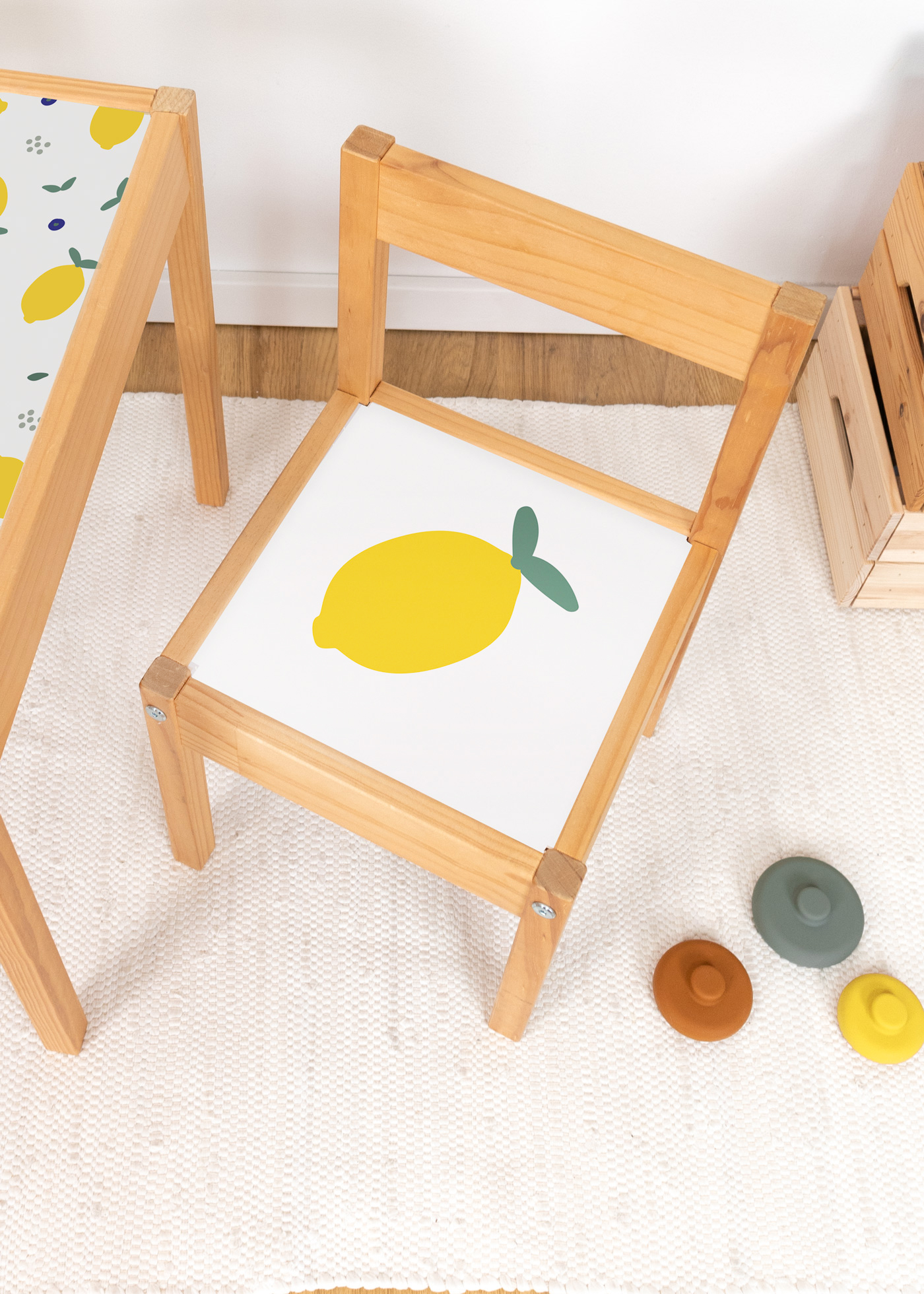 klebefolie ikea laett kinderstuhl zitronig 1