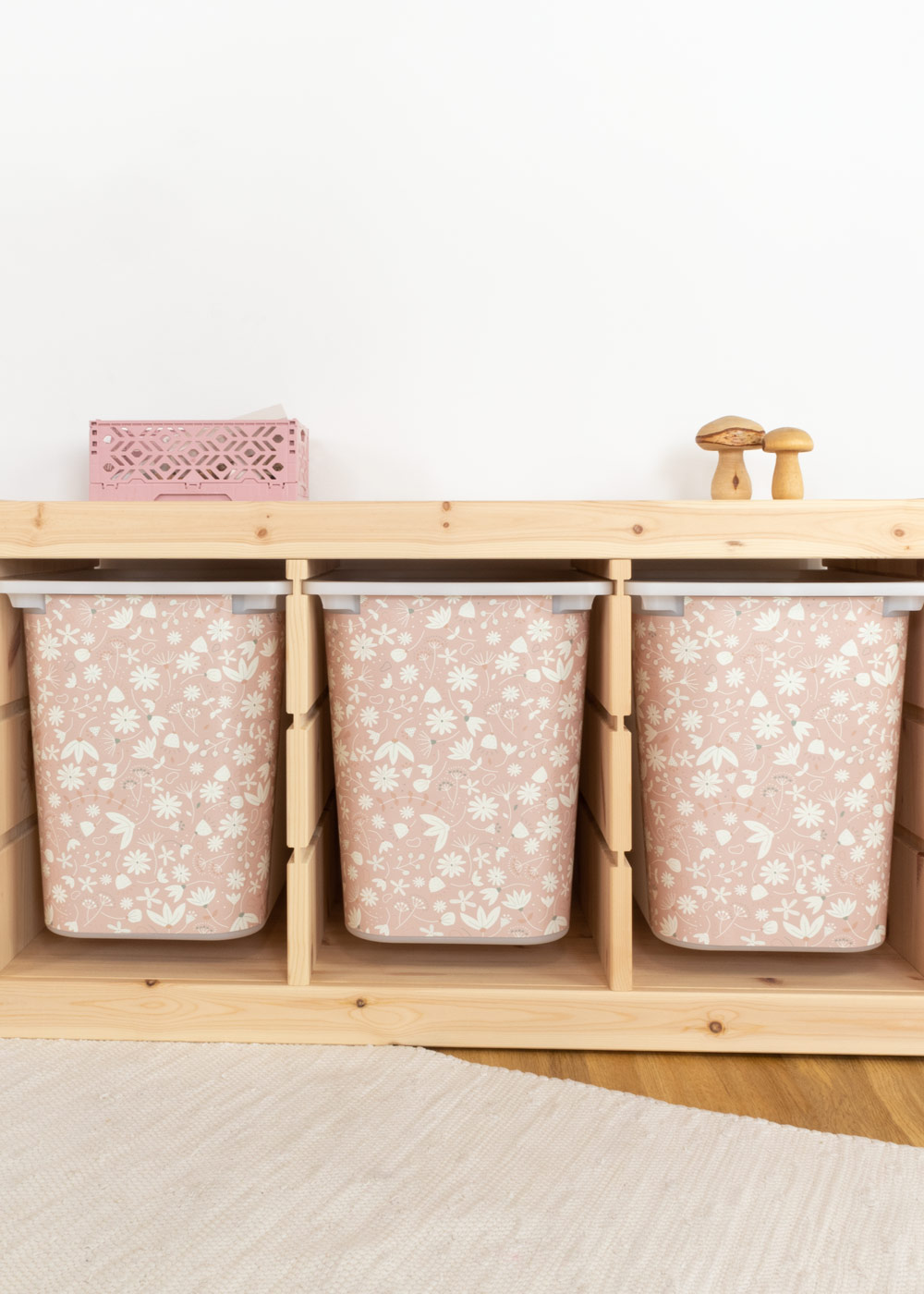 stickerset ikea trofast box gross blumig blush 3er set 0