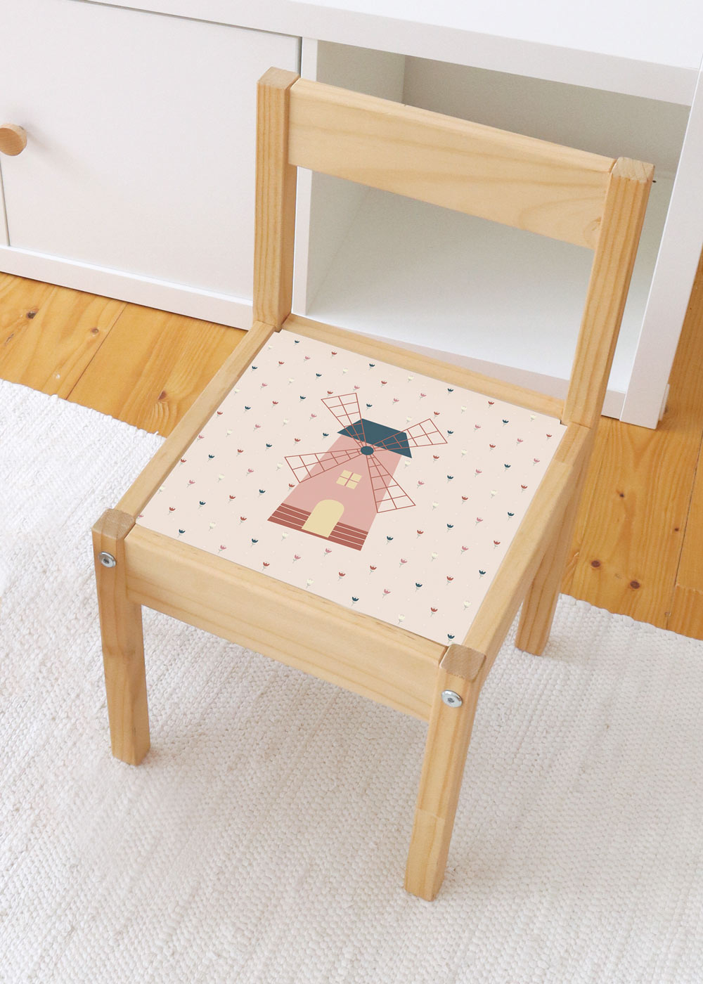 Windmühle Klebefolie für Ikea Lätt Kinderhocker Windmühle Klebefolie für Ikea Lätt Kinderhocker