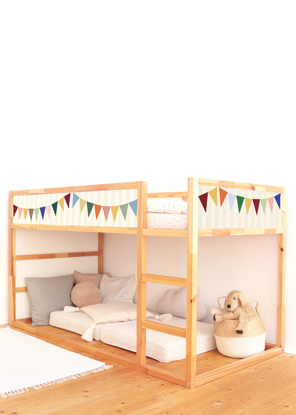 klebefolie ikea kura hochbett vimpel streifig buttergelb 2