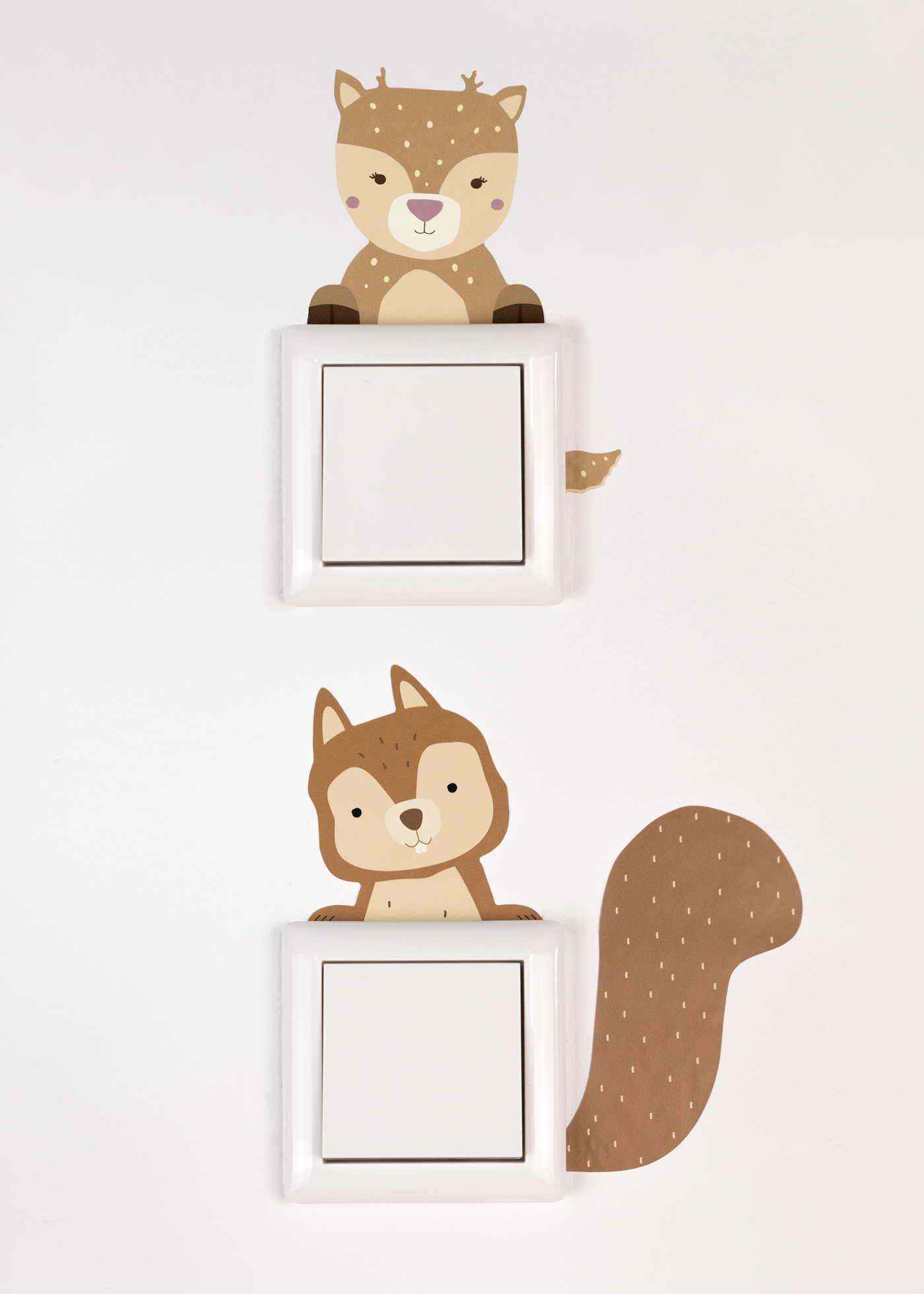 Lichtschalter Aufkleber Eichhörnchen & Reh