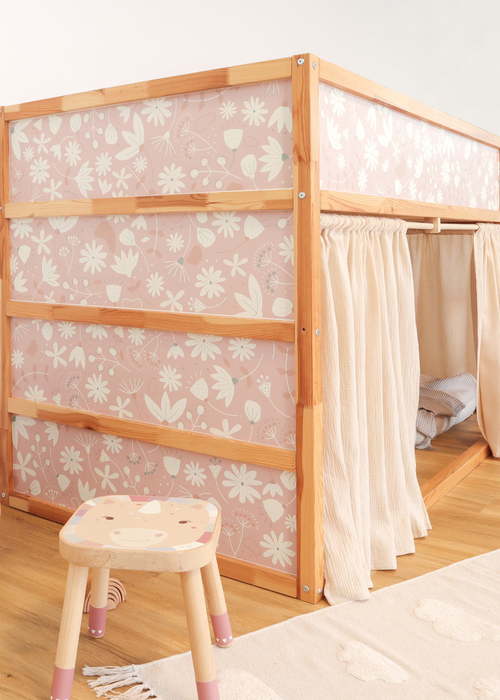 klebefolie ikea kura hochbett blumig blush 5er set 2