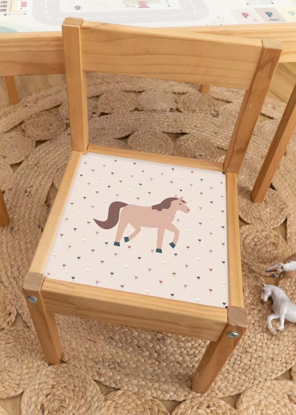 Pferd Klebefolie für Ikea Lätt Kinderhocker personalisierbar