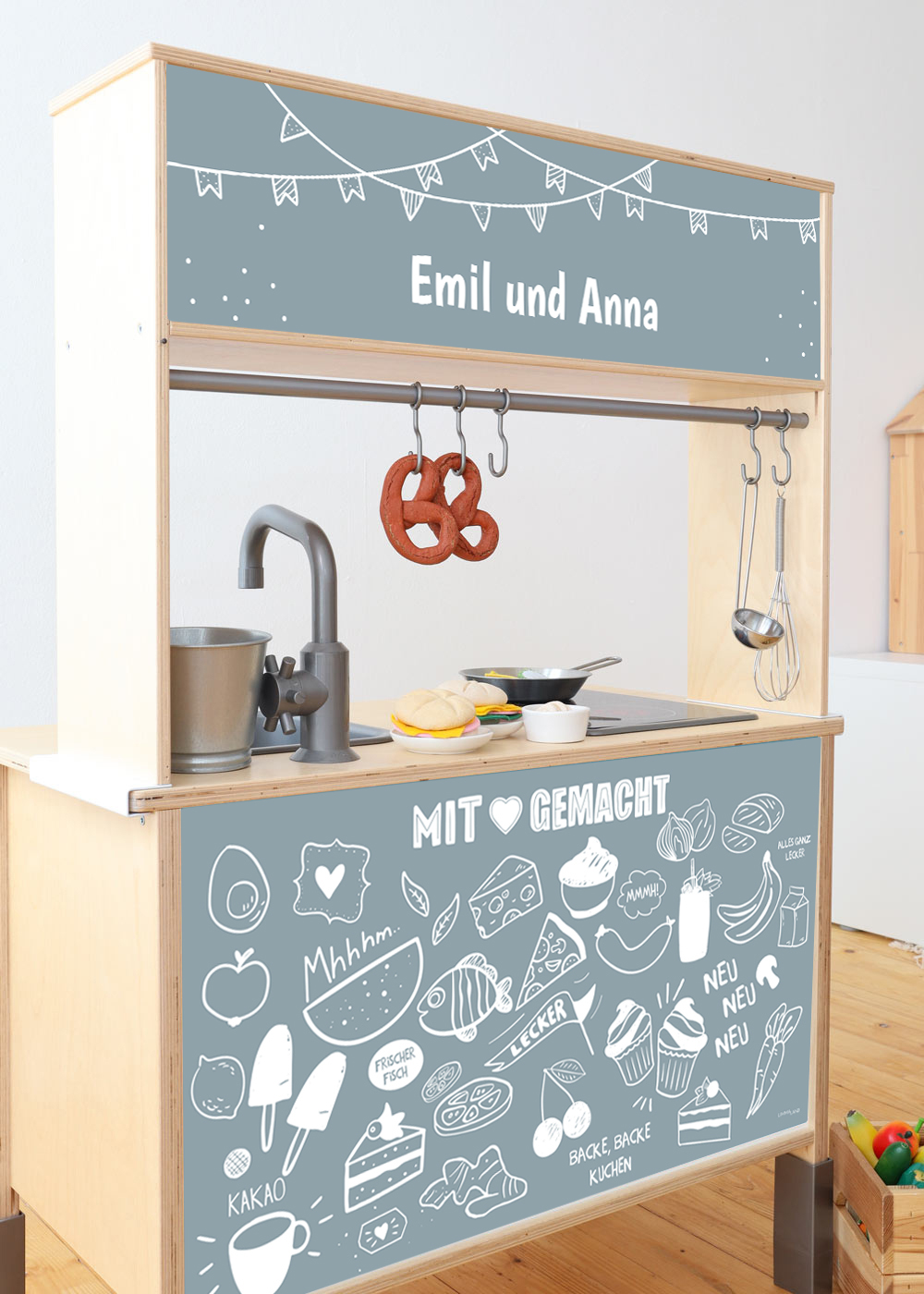 klebefolie ikea kaufladen duktig kinderkueche restaurang blau 2 klebefolie ikea kaufladen duktig kinderkueche restaurang blau 2