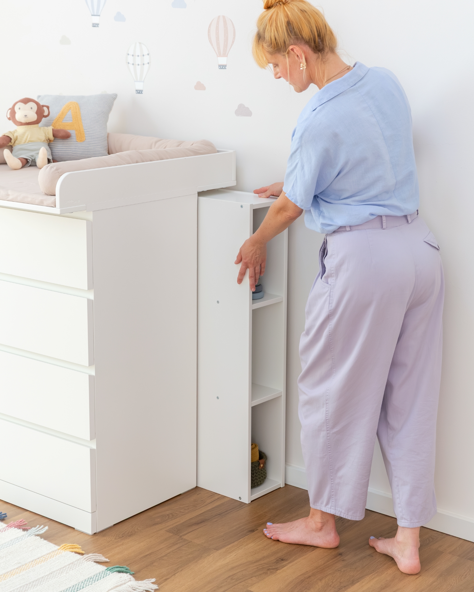 Regal für IKEA MALM als Wickelkommode in Weiß