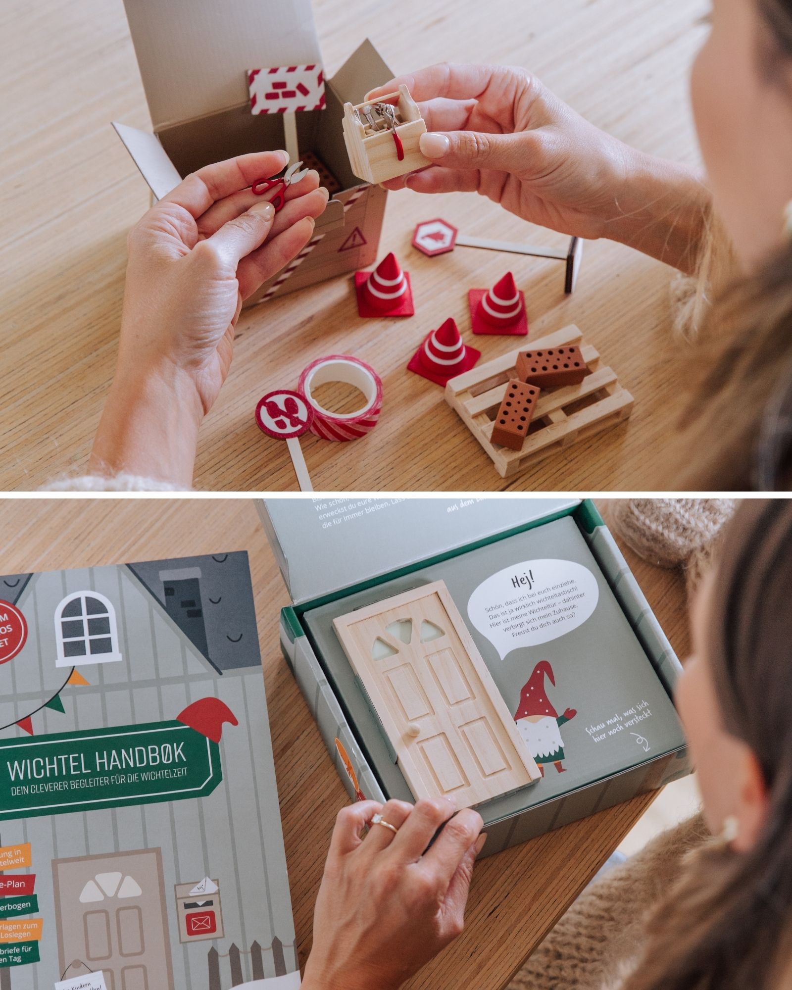 Holzspielzeug, Baukasten, Miniatur-Holz, Domino-Steine, Rotes Muster
