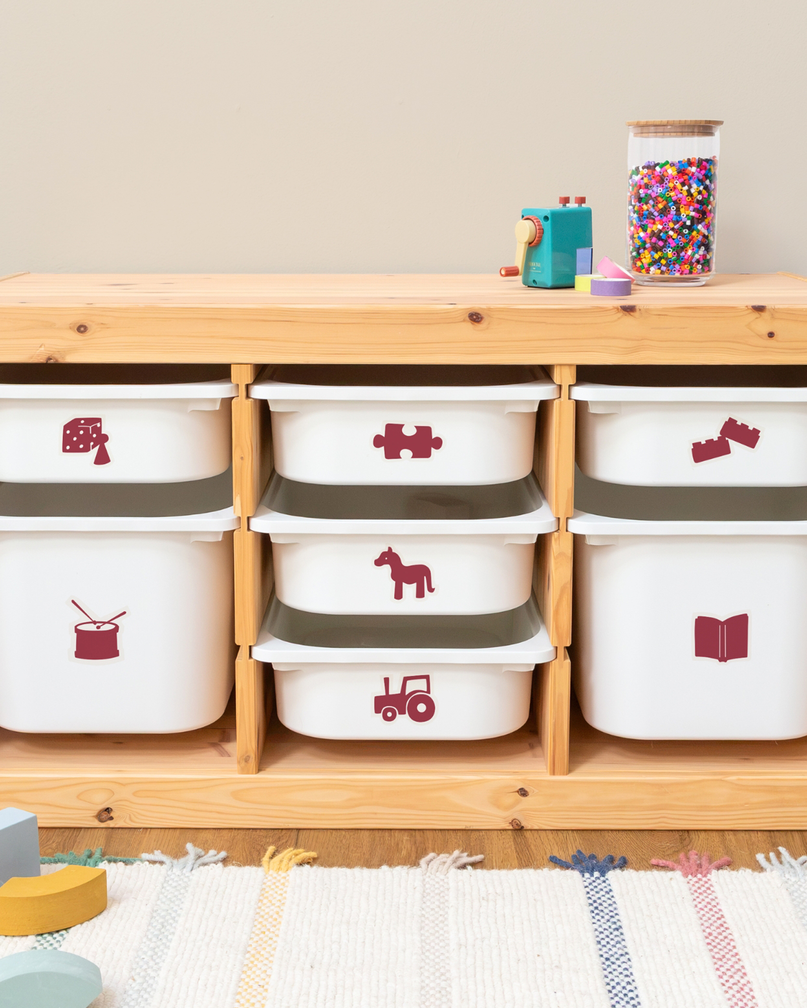 Ordnungssticker Spielzeug für IKEA TROFAST Boxen