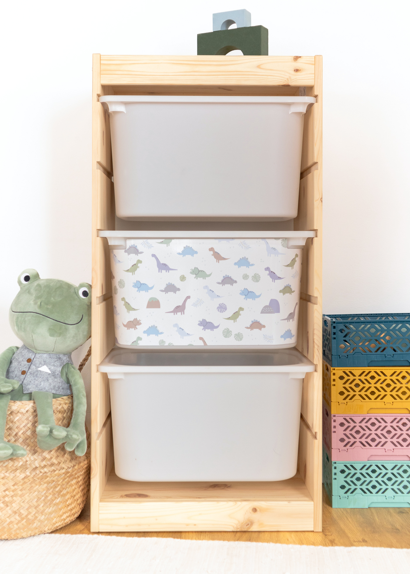 stickerset ikea trofast box mittel dino laengsseite