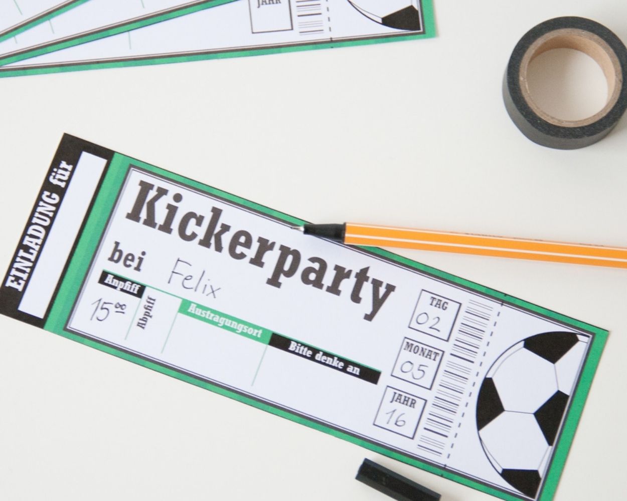 Kickerparty Kindergeburtstag Einladung Kickerparty Kindergeburtstag Einladung