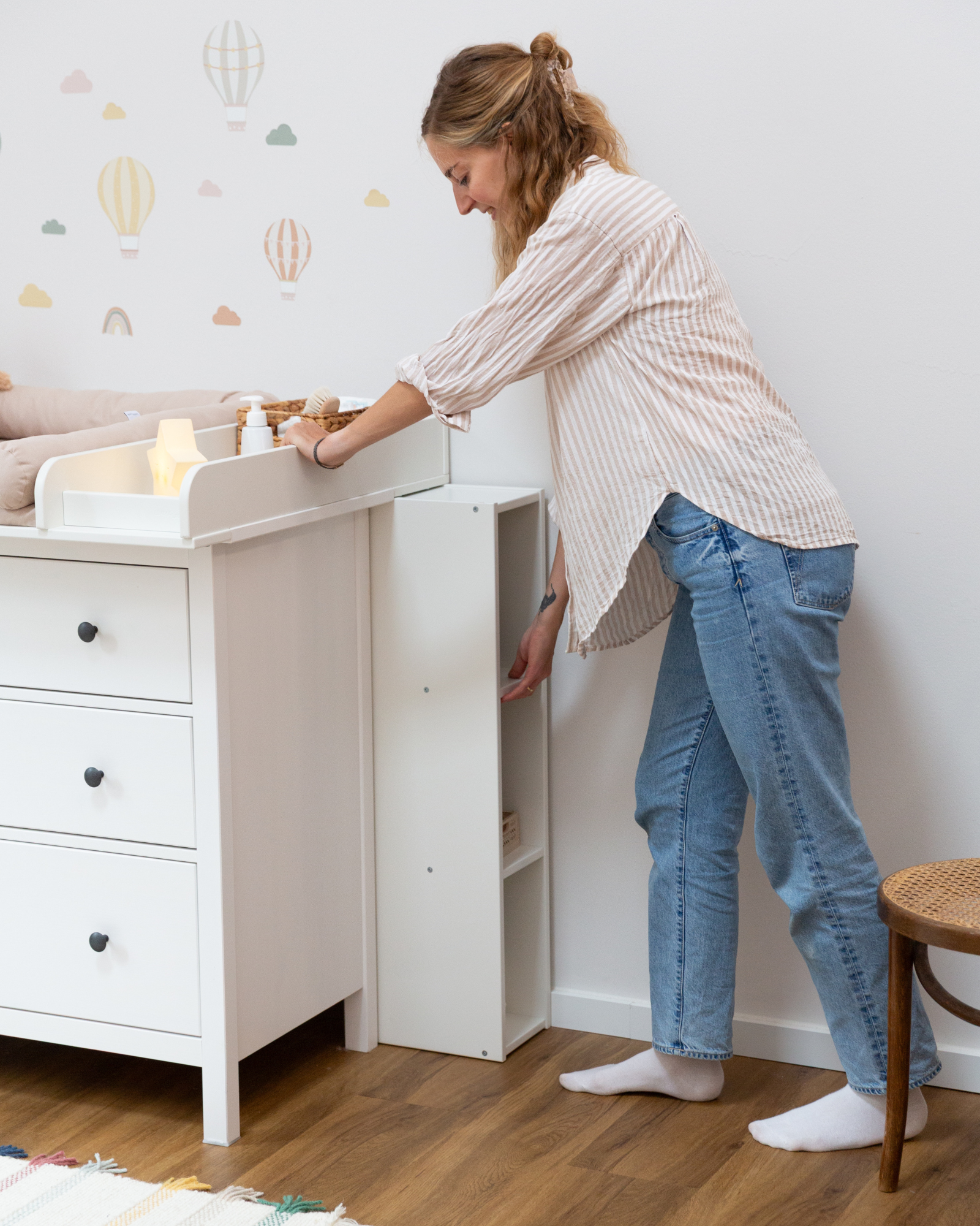 Regal für IKEA HEMNES als Wickelkommode in weiß