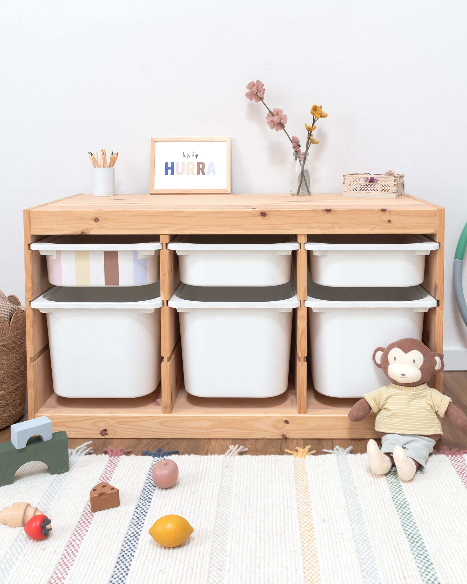 klebefolie ikea trofast box klein kopfseite vichy streifig bunt 1