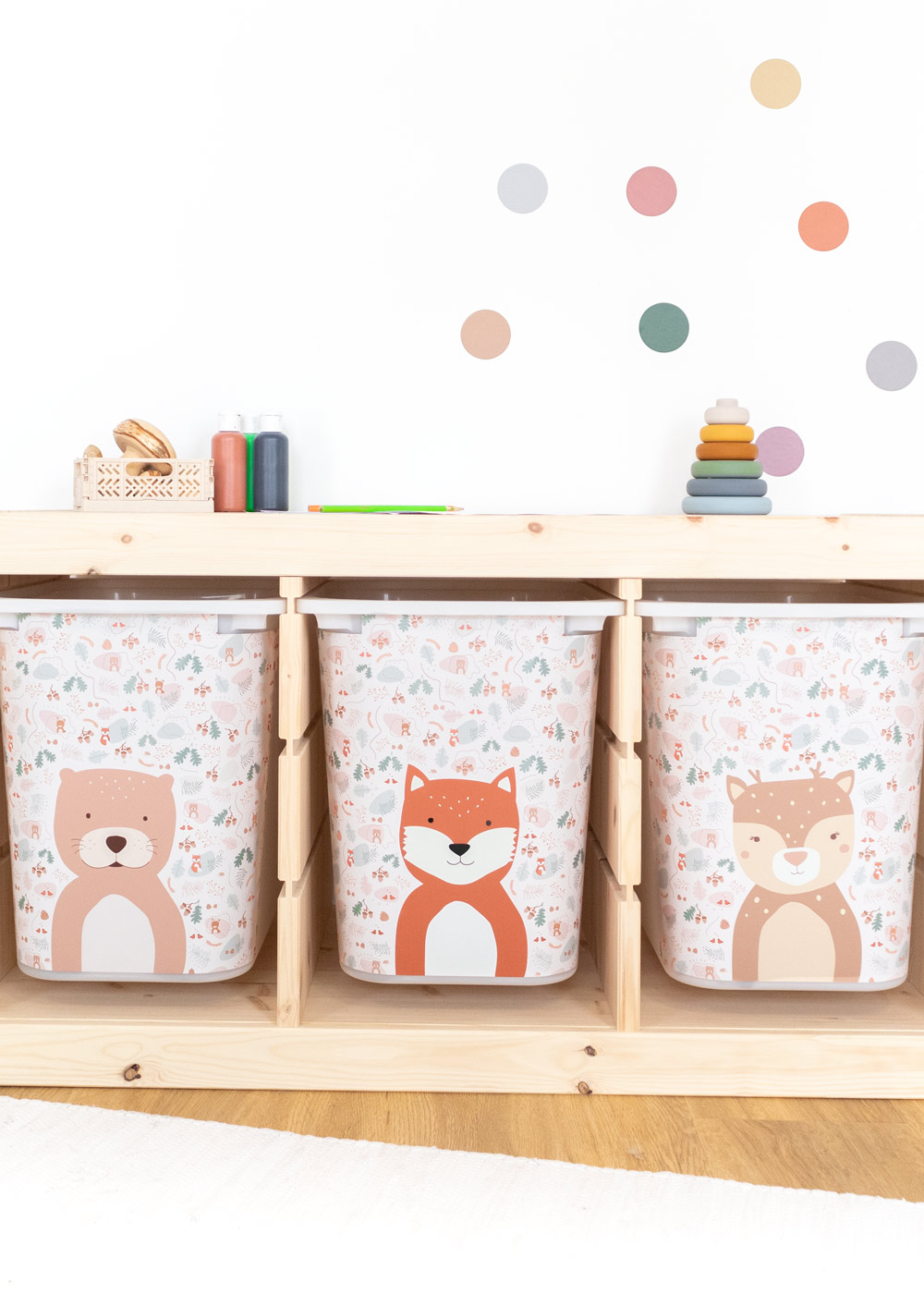 Klebefolie für IKEA TROFAST Regal Waldtiere Möbelfolie Ikea Hack IKEA TROFAST Boxen Sticker selbstklebend
