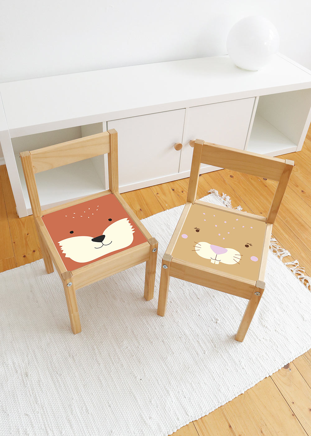 klebefolie ikea laett kinderstuhl tierig fuchs 2