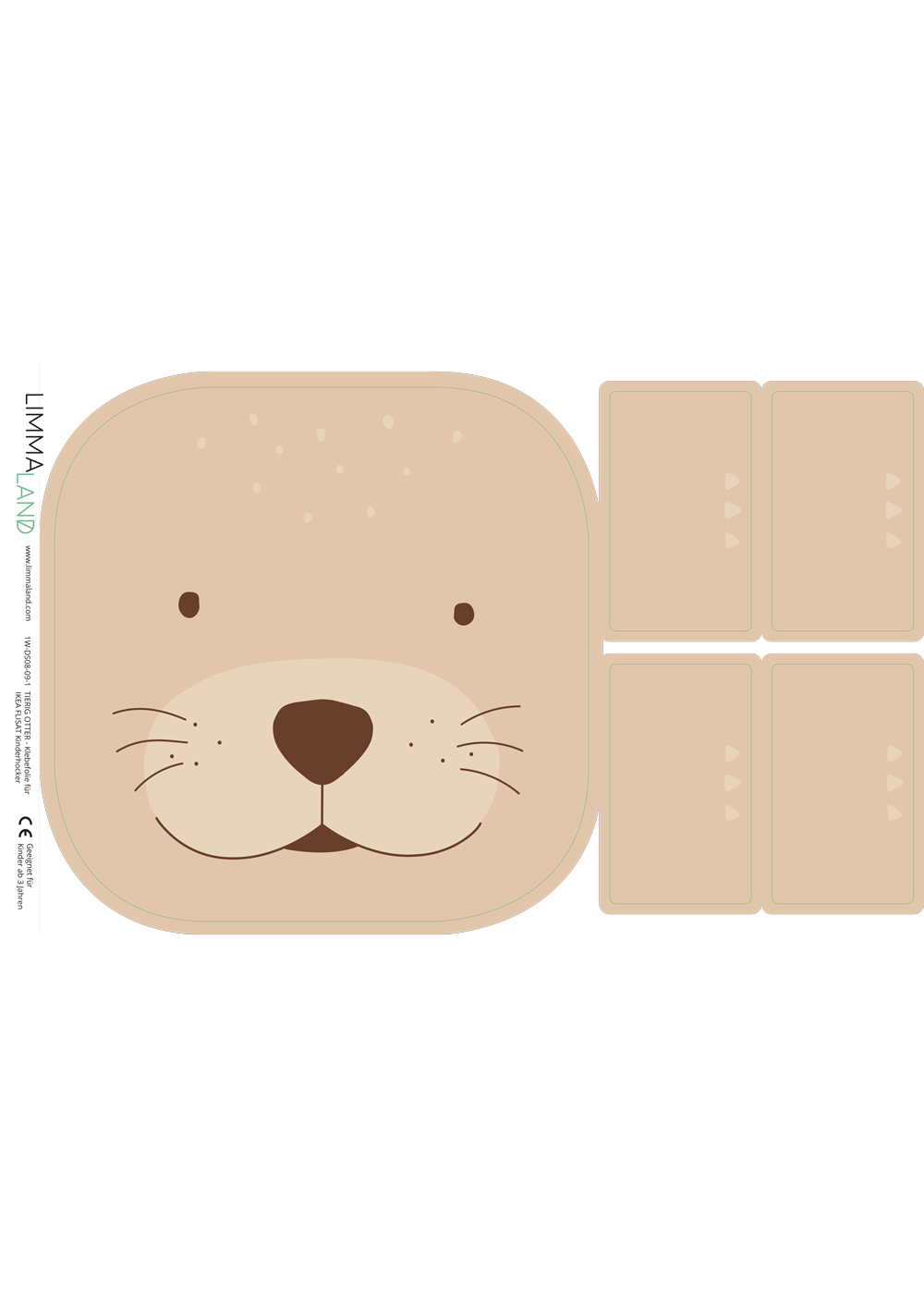 klebefolie ikea flisat kinderhocker tierig otter 4