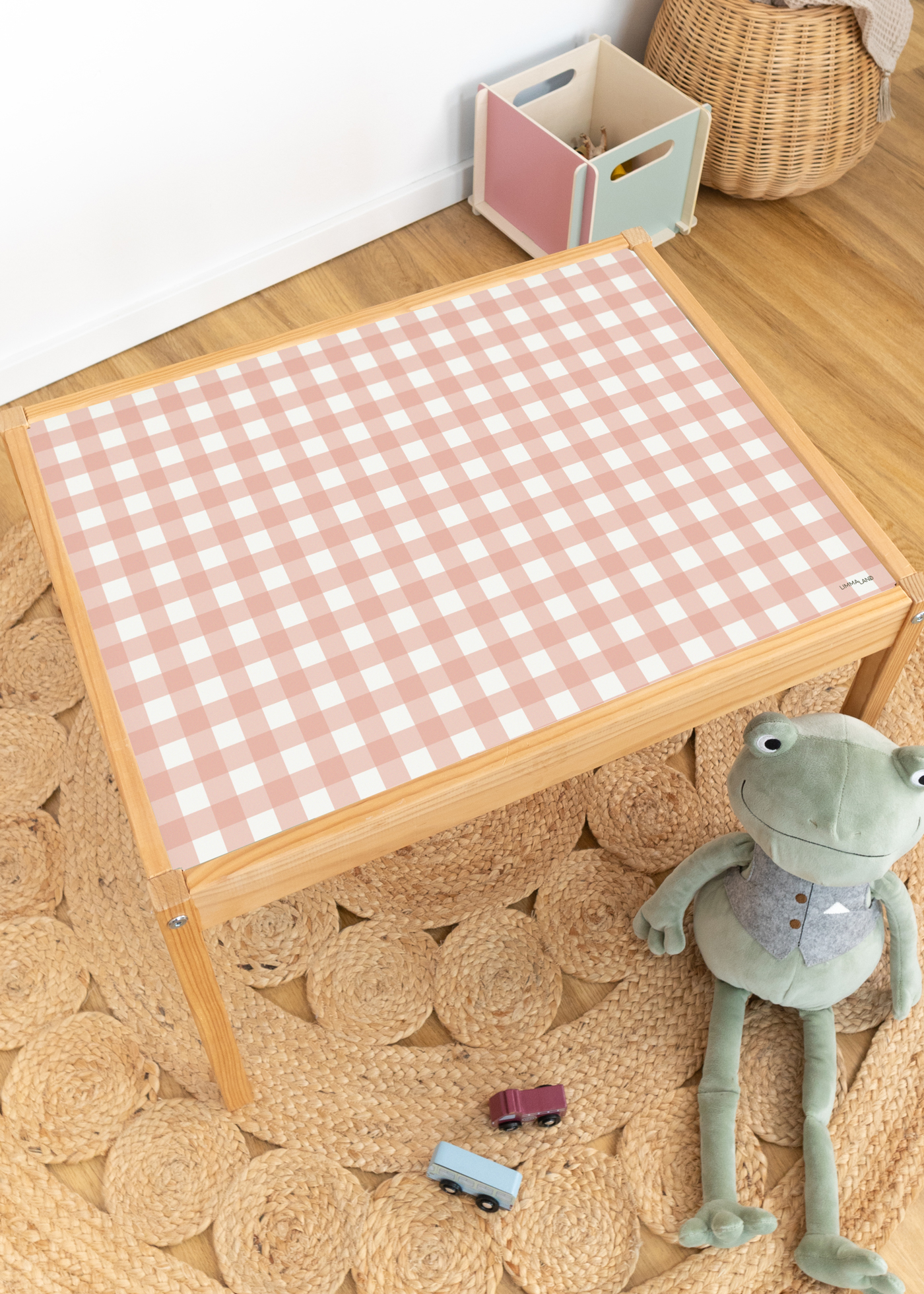 klebefolie ikea laett kindertisch vichy karo rosa 0