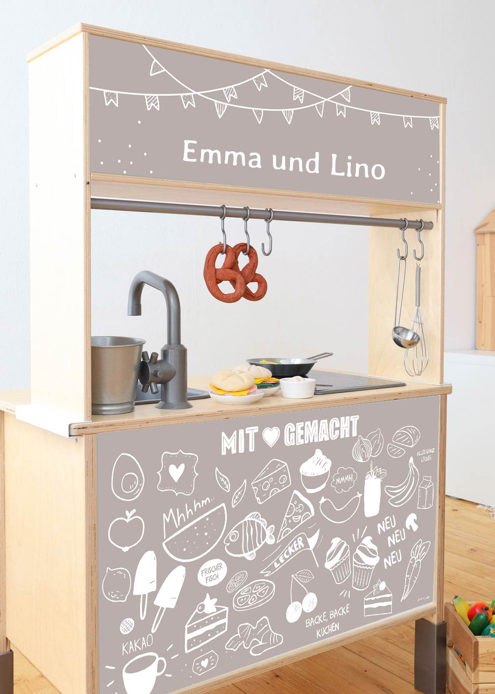 klebefolie ikea kaufladen duktig kinderkueche restaurang taupe 2