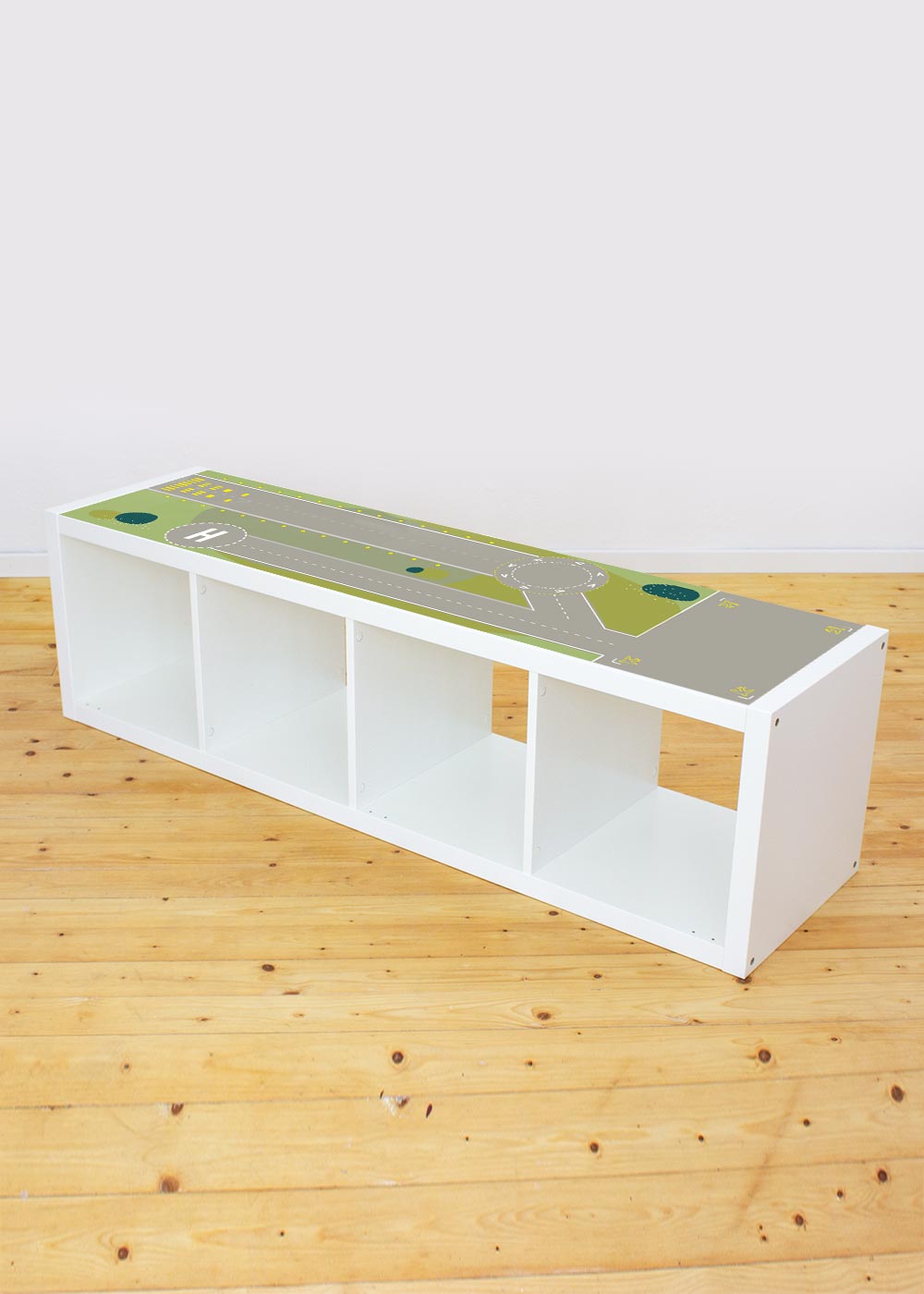 Ikea Kallax Regal Landebahn 4fach Komplettansicht