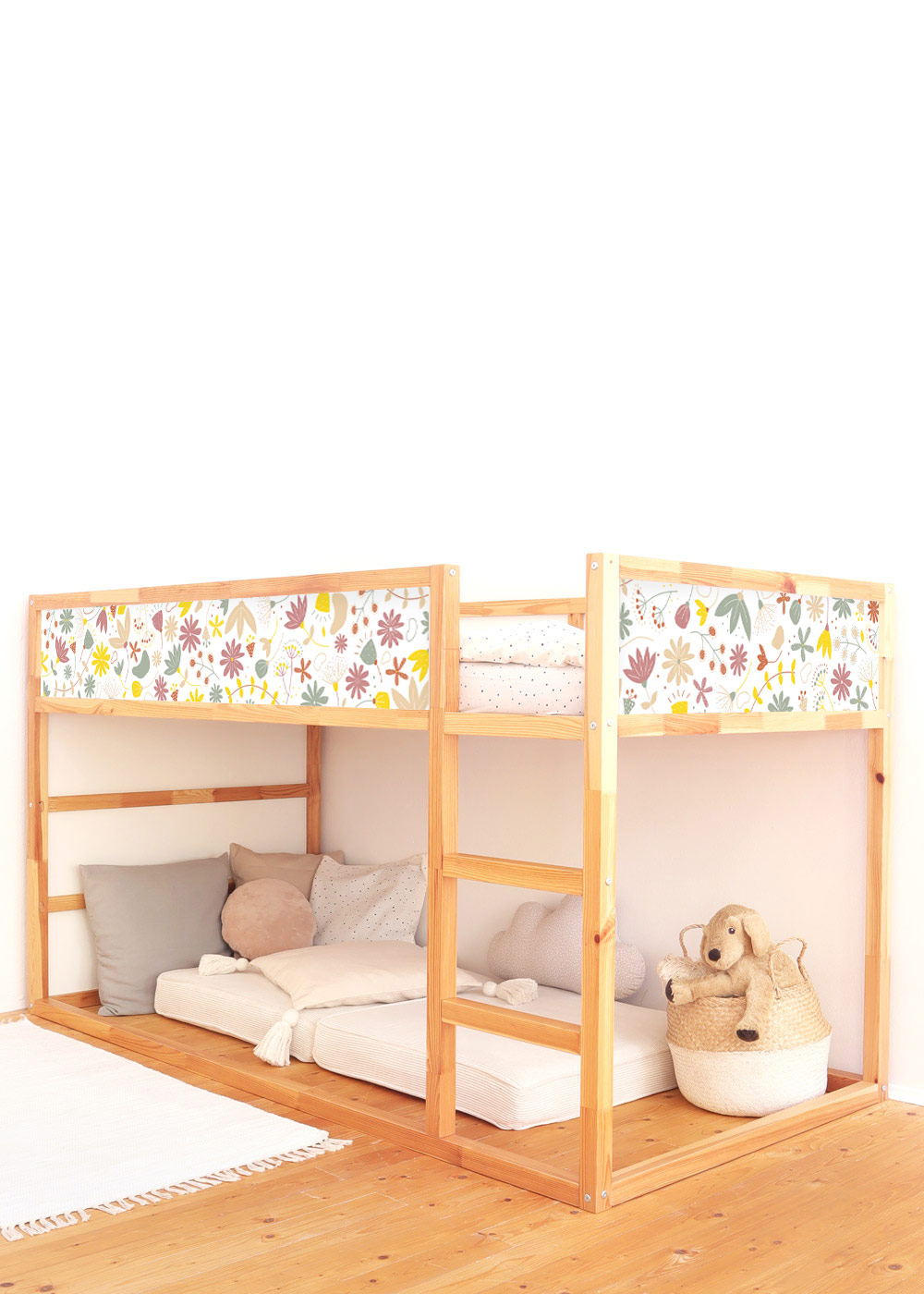 klebefolie ikea kura hochbett blumig bunt 2er set 0