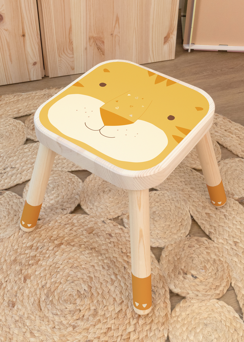 klebefolie ikea flisat kinderhocker tierig tiger 00