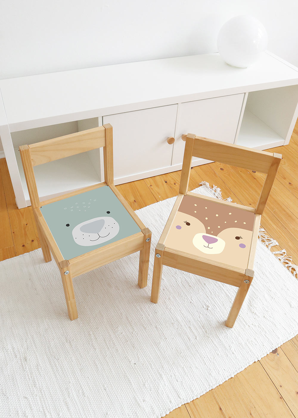 klebefolie ikea laett kinderstuhl tierig baer 2