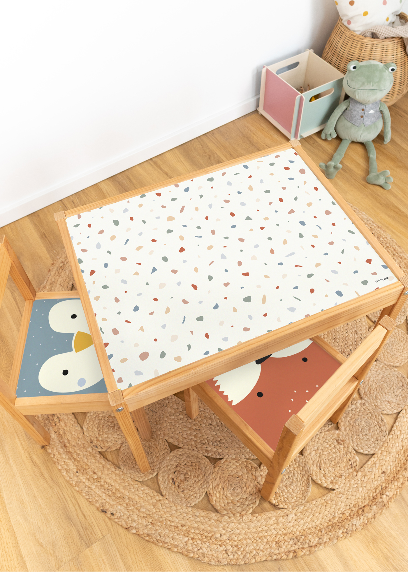 klebefolie ikea laett kindertisch terrazzo 1