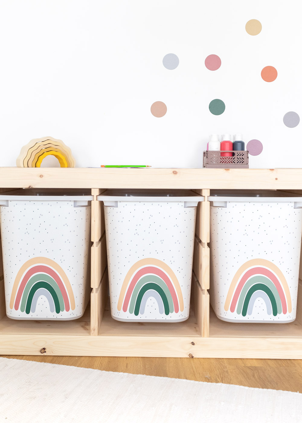 Klebefolie für IKEA TROFAST Regal Regenbogen Möbelfolie Ikea Hack IKEA TROFAST Boxen Sticker selbstklebend