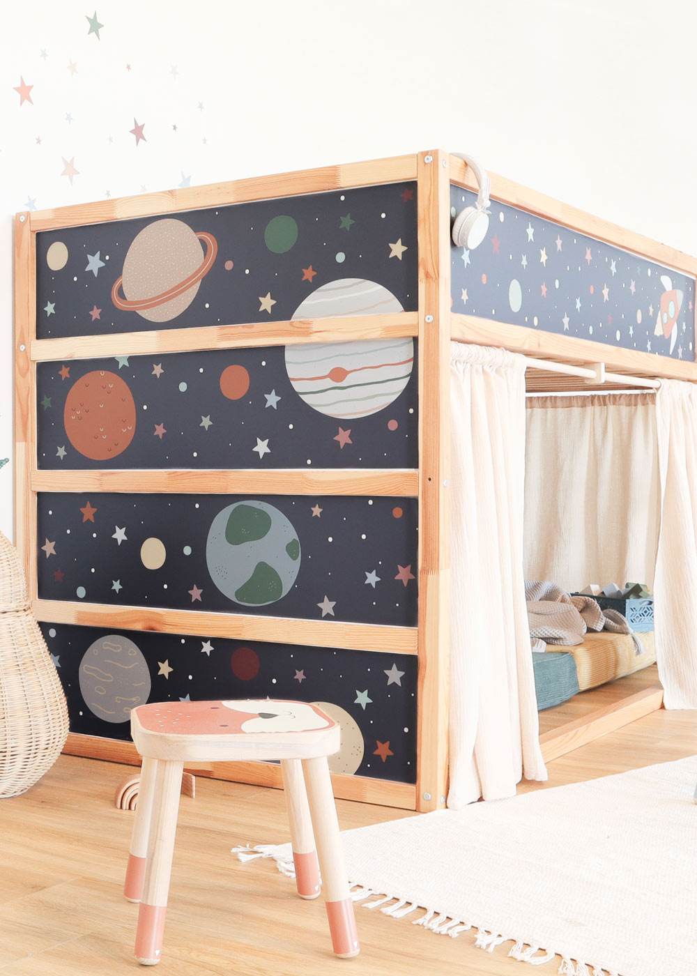 klebefolie ikea kura hochbett planeten 5er set 1