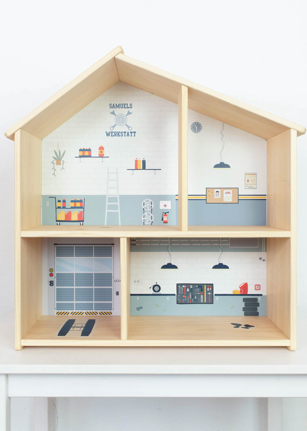 klebefolie ikea flisat puppenhaus tapete Werkstatt 00
