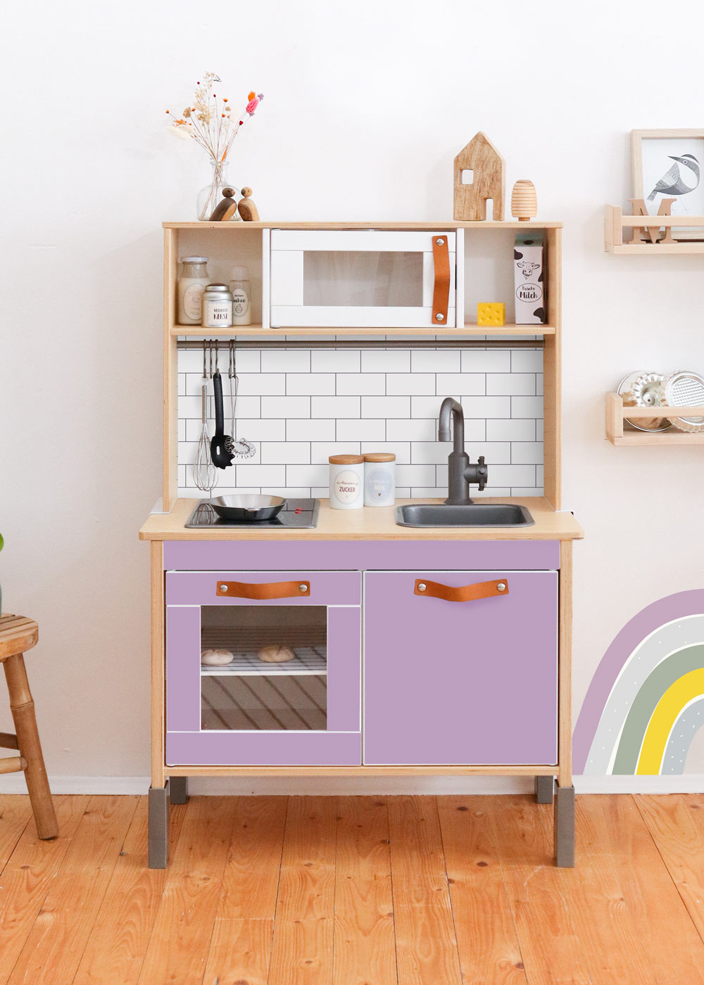 klebefolie ikea duktig kinderkueche frontli lila 3