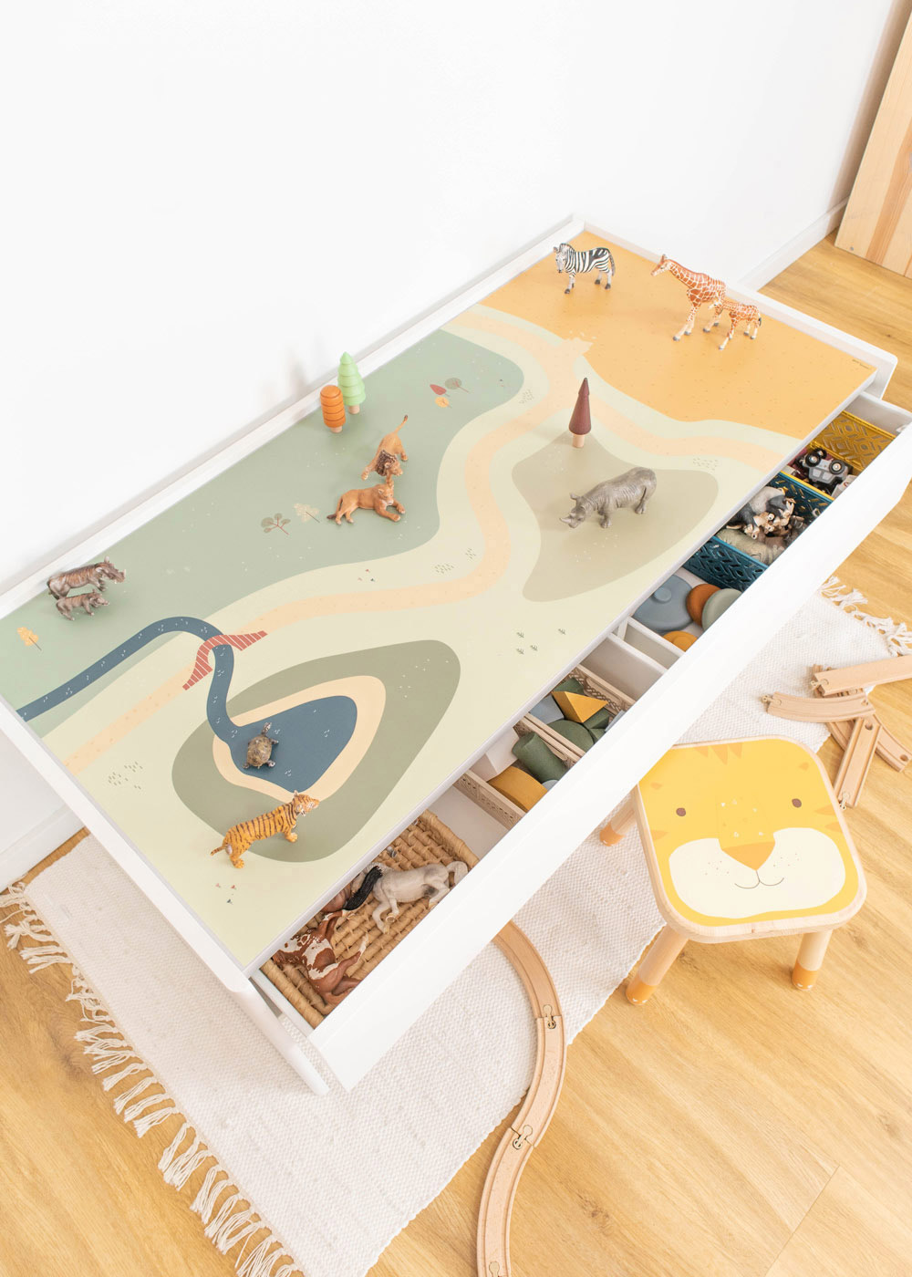 Klebefolie für IKEA DUNDRA Spieltisch mit Stauraum