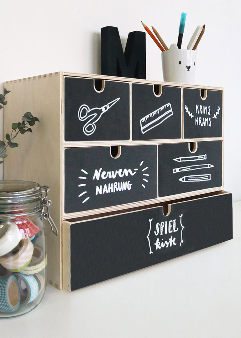 Ikea Moppe Mini Kommode 42x18x32 Kreidereich Seitenansicht