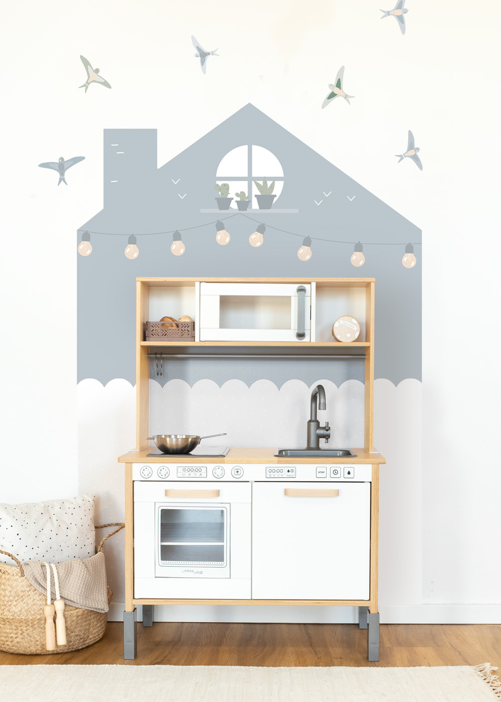 klebefolie haus kinderzimmer wandhus nordisch blau 1 klebefolie haus kinderzimmer wandhus nordisch blau 1