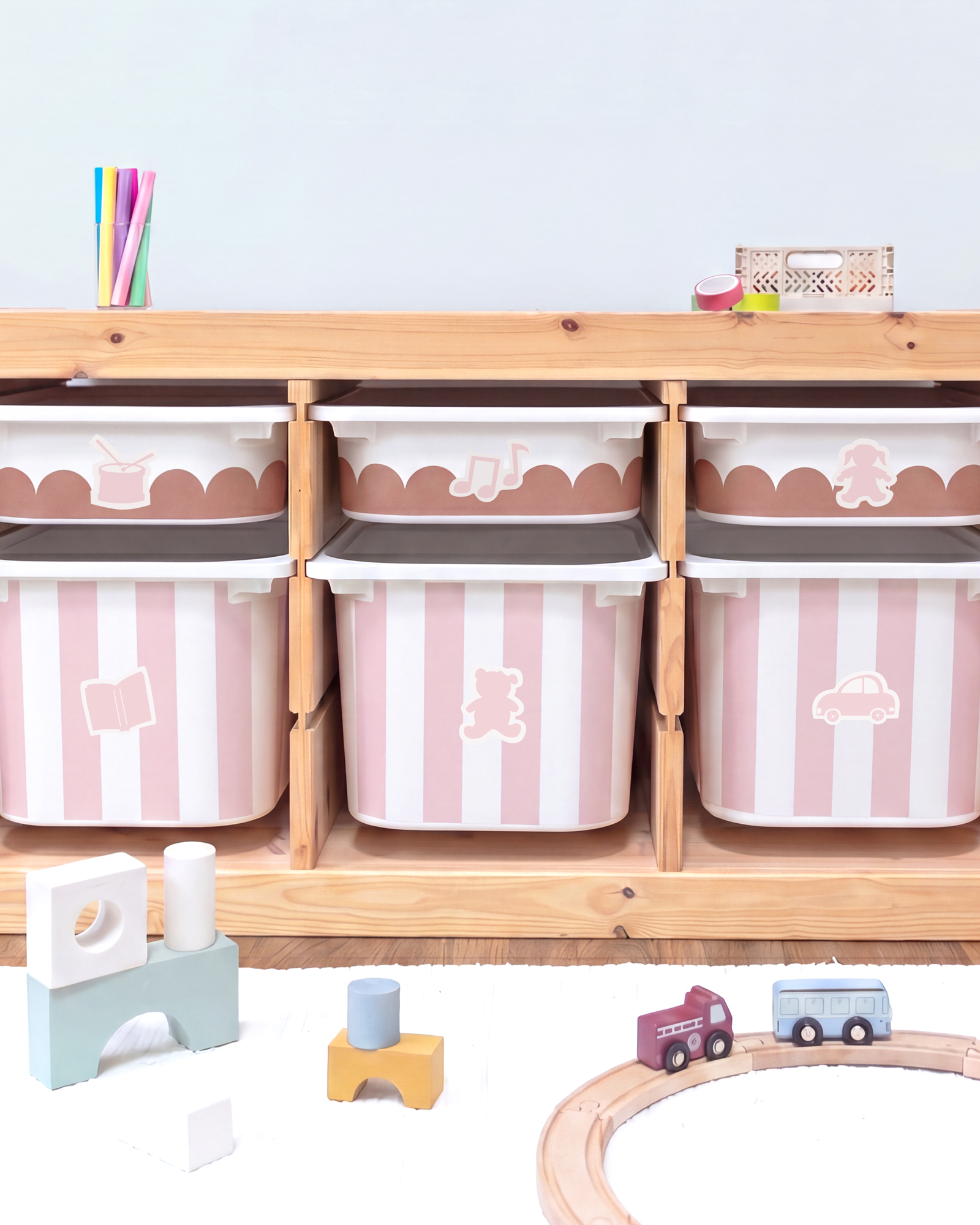 Aufbewahrungsboxen, Kinderzimmer, Aufbewahrung, Spielzeug, Holzregal