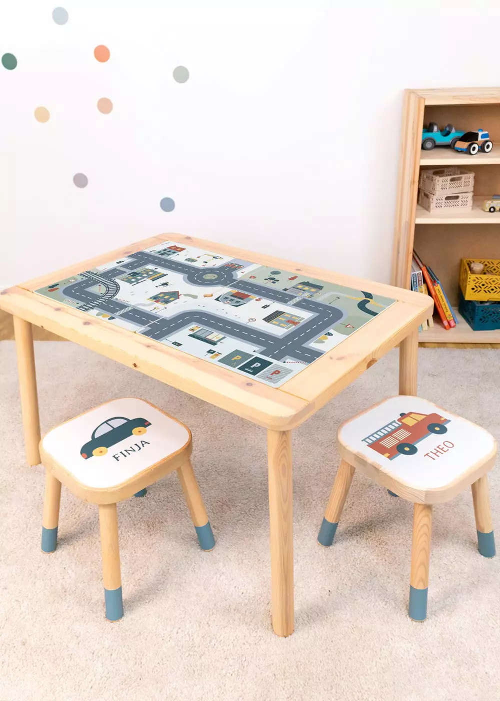 Ikea Flisat Kindertisch Klebefolie Spielstraße