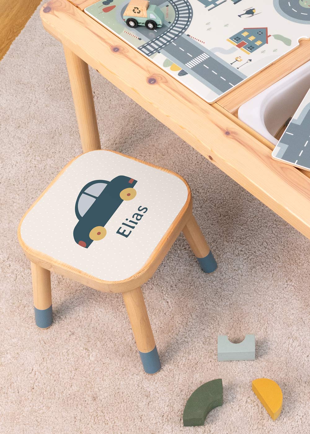 Auto Klebefolie für Ikea Flisat Kinderhocker personalisierbar