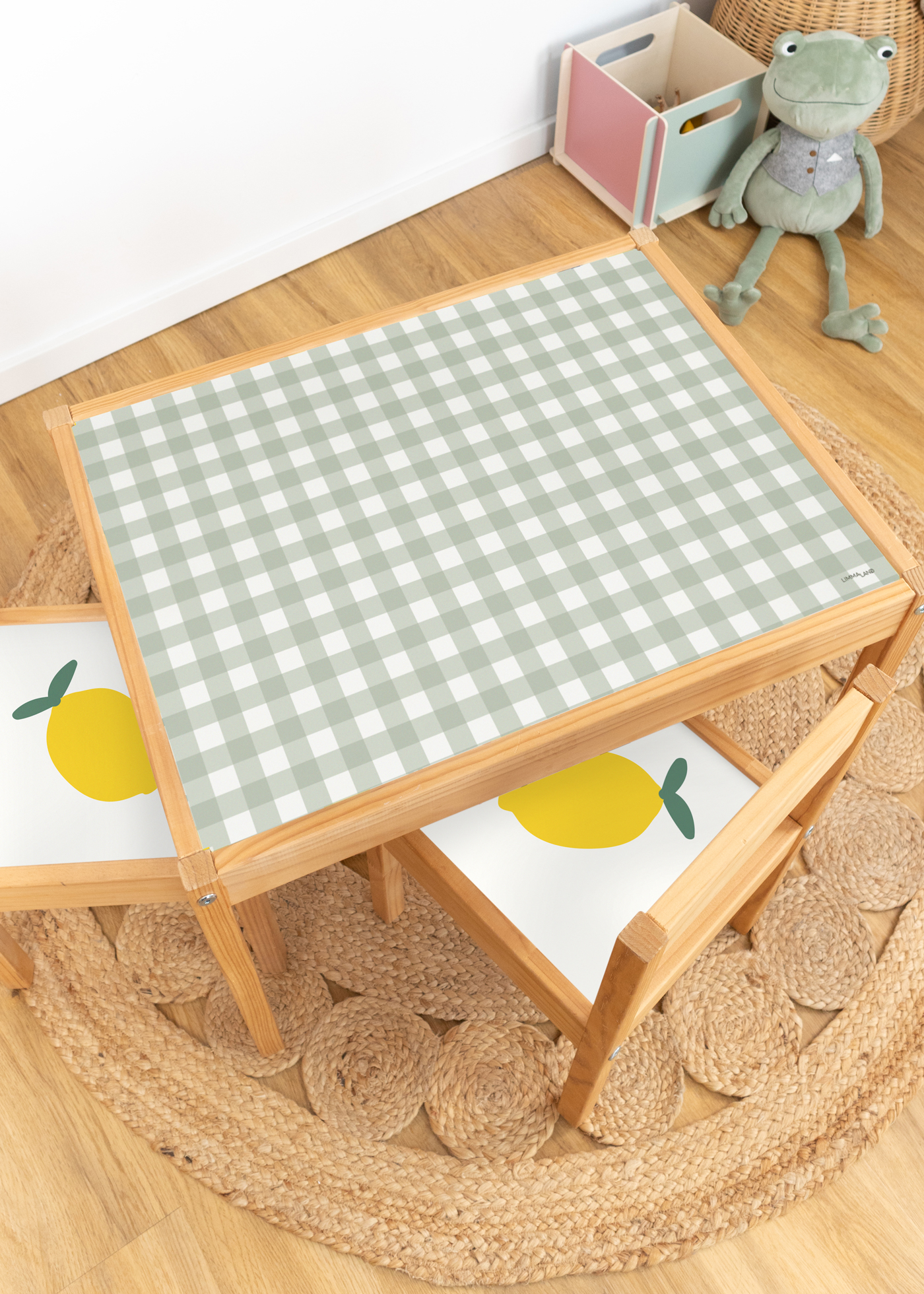 klebefolie ikea laett kindertisch vichy karo eukalyptus 1 klebefolie ikea laett kindertisch vichy karo eukalyptus 1