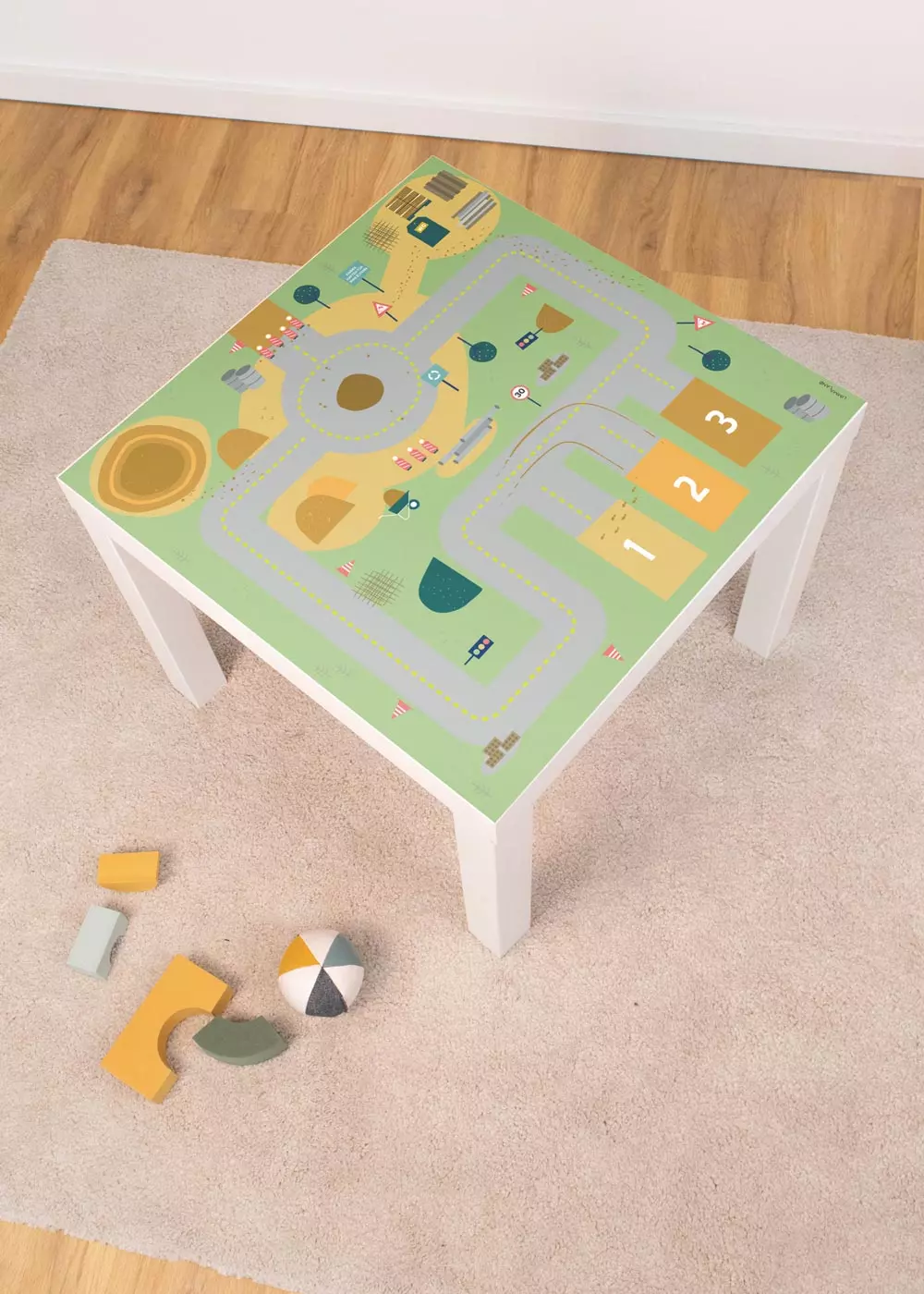 Klebefolie für Ikea Lack Tisch mit Baustelle Motiv