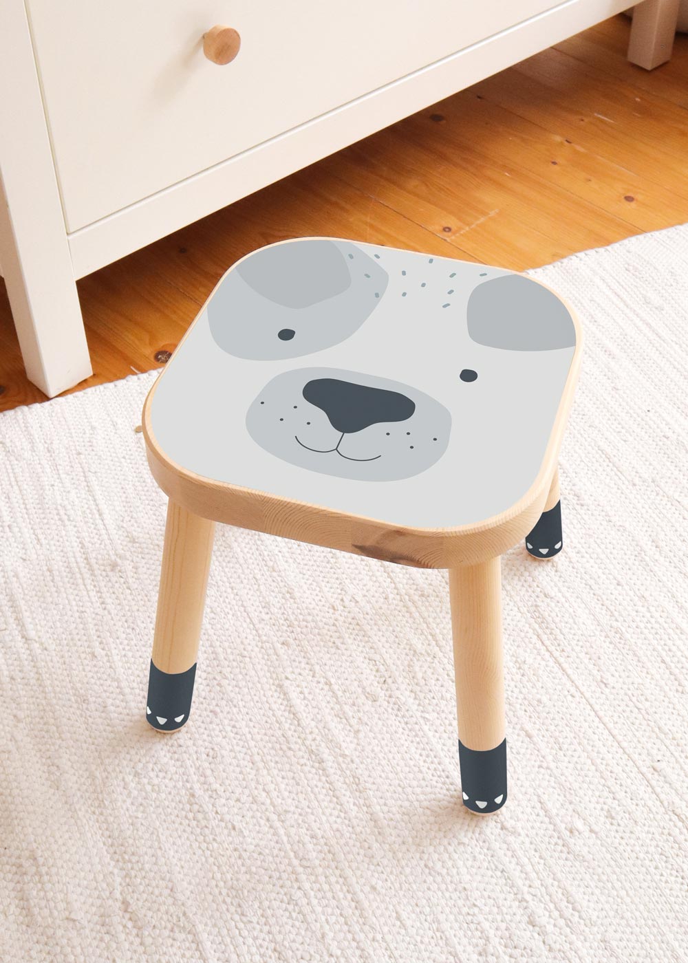 klebefolie ikea flisat kinderhocker tierig hund 0