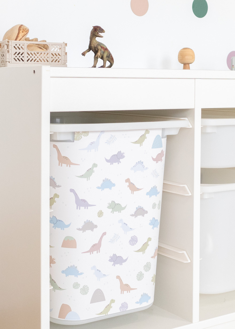 Klebefolie für Ikea Trofast Regal Dino Sticker selbstklebend Kopfseite TROFAST IKEA Dinosaurier