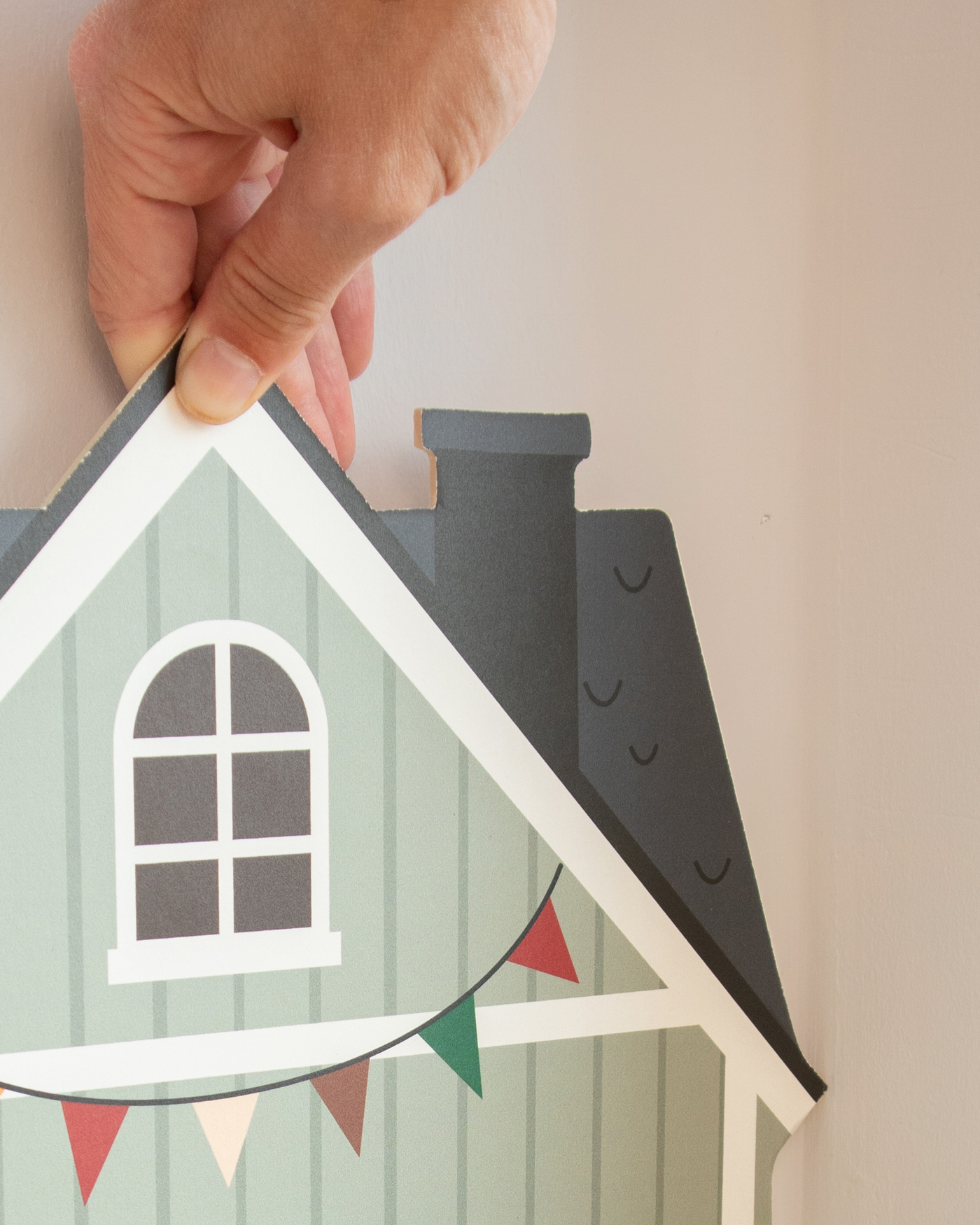 Haus, Hand, Pappe, Dekoration, Muster