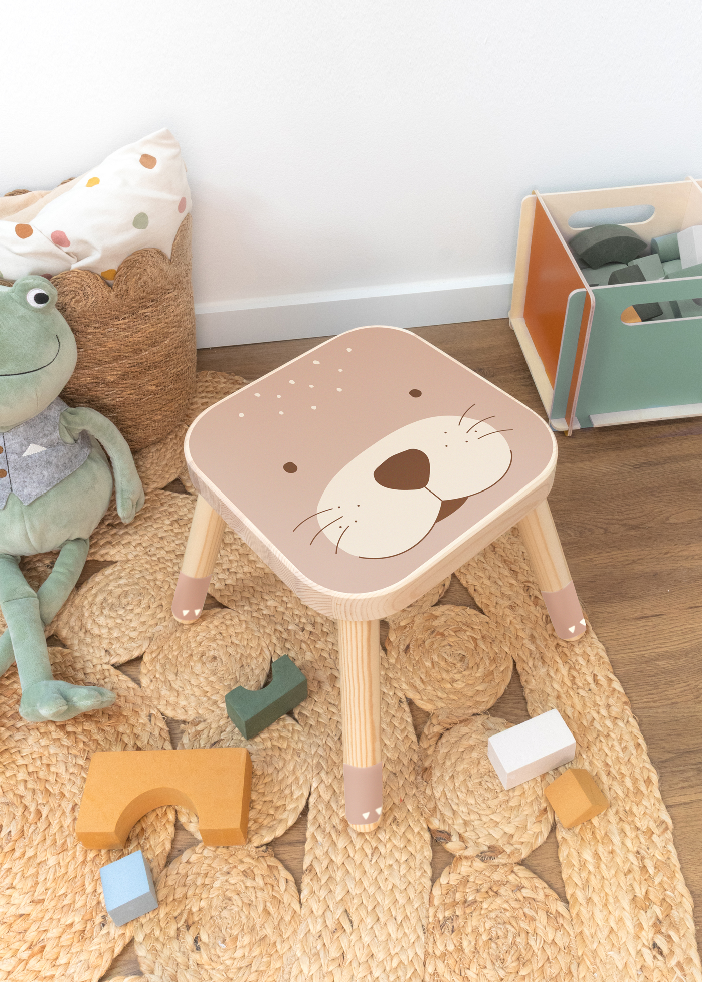 klebefolie ikea flisat kinderhocker tierig otter 01